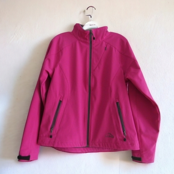 LL Bean Womens Fleece Lined Jacket Hot Pink Zipper Polyester & Spandex Sz S Reg - Picture 4 of 16
